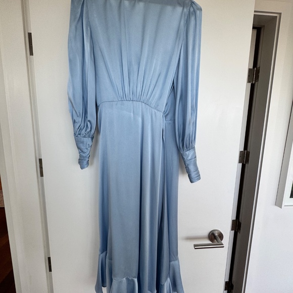 Zimmerman silk cornflower blue midi wrap dress Size 1 - Picture 10 of 12